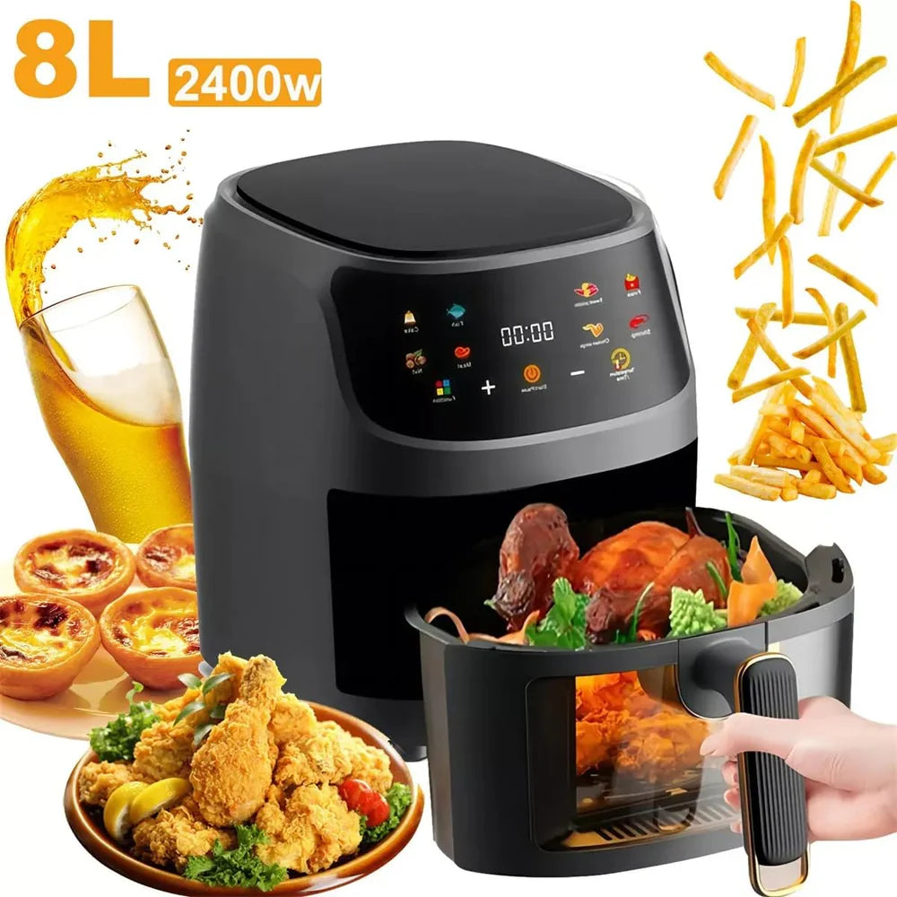 Air Fryer 8 Liter Digital Oil Less Air Fryer 8 Cooking Presets L