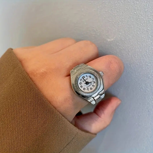 Ring Watch New Popular Creative Alloy Finger Watch Quartz Lovers Ring Watch
