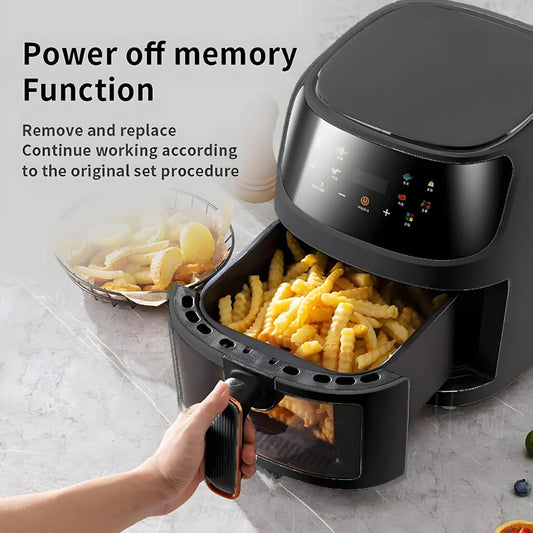 Air Fryer 8 Liter - Digital Oil-Less Air Fryer – 8 Cooking Presets – LED Digital Touch Screen with Large Window View – 2400W 360° Heating