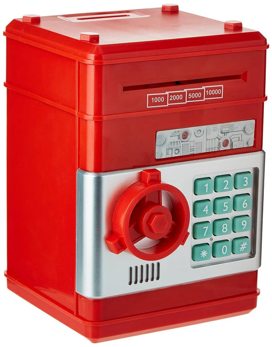 Kids Mini Electronic Money Bank Coin Cash Saving Box,RED, One Size