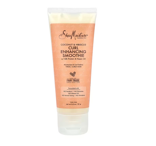 SheaMoisture, Curl Enhancing Smoothie with Silk Protein & Neem Oil, Coconut & Hibiscus, 3.2 oz (91 g)