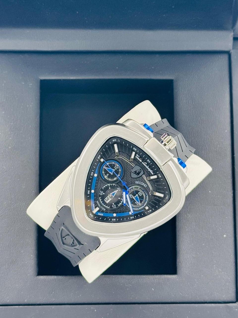 Luxury watch with a unique design in a gray box